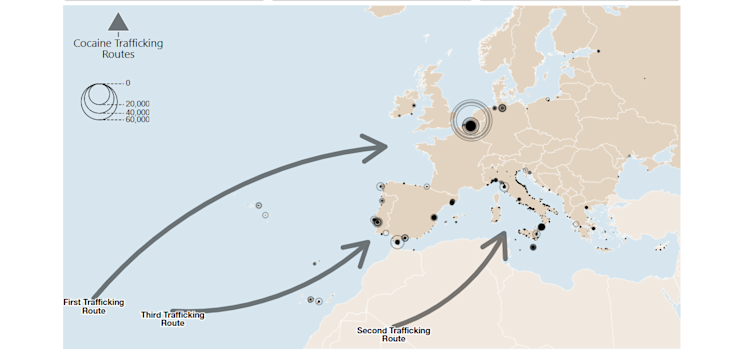 Drug Flows: Maritime Routes, Cocaine Seizures, and Coca Cultivation (Europe and the World)