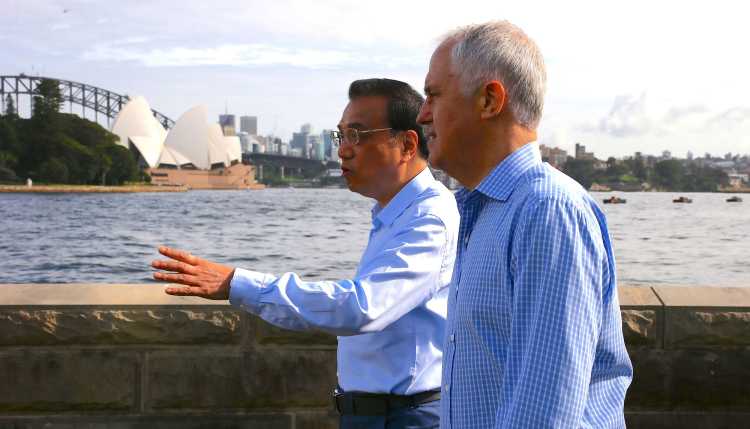 Chinesischer Premier und Australiens Premierminister in Australien.