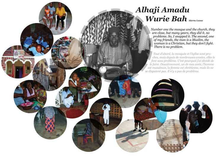 Collage of pictures of religion and peace by Alhaji Amadu Wurie Bah in Sierra Leone